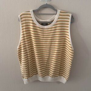 City Chic Striped Sweater - Cream and Gold‎